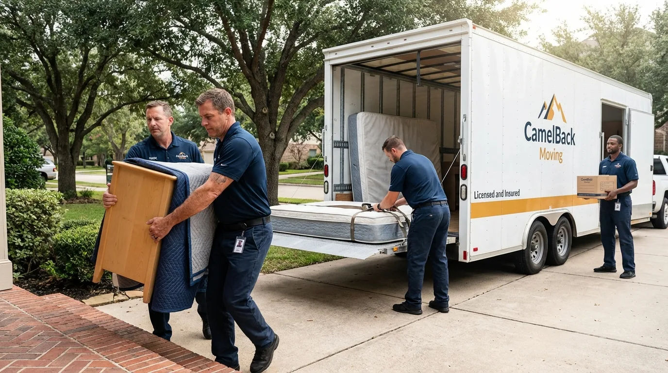 Crew loading residential truck for cross-state move from Walnutport, PA