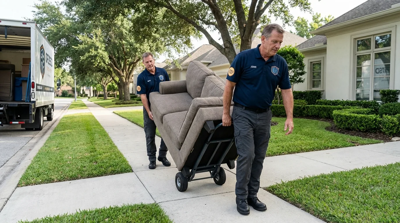 Local residential moving crew loading furniture in Walnutport, PA